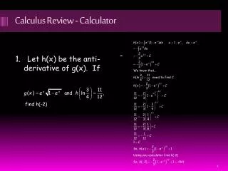 Calculus Review - Calculator