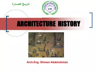 ARCHITECTURE HISTORY