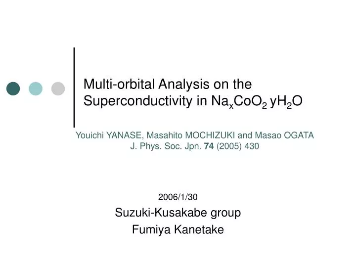 multi orbital analysis on the superconductivity in na x coo 2 yh 2 o