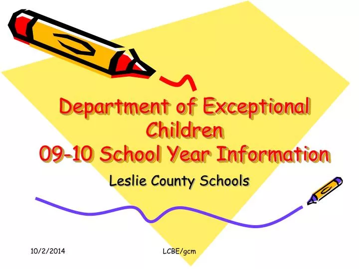 department of exceptional children 09 10 school year information