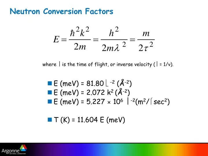 neutron conversion factors