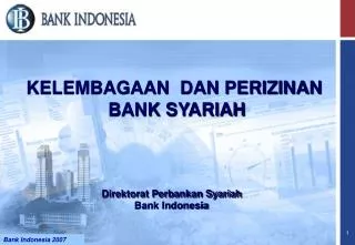 kelembagaan dan perizinan bank syariah