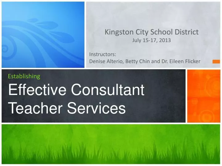 establishing effective consultant teacher services