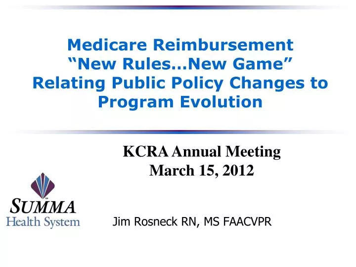 medicare reimbursement new rules new game relating public policy changes to program evolution