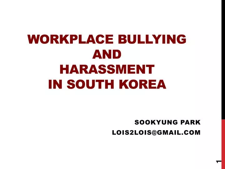 workplace bullying and harassment in south korea