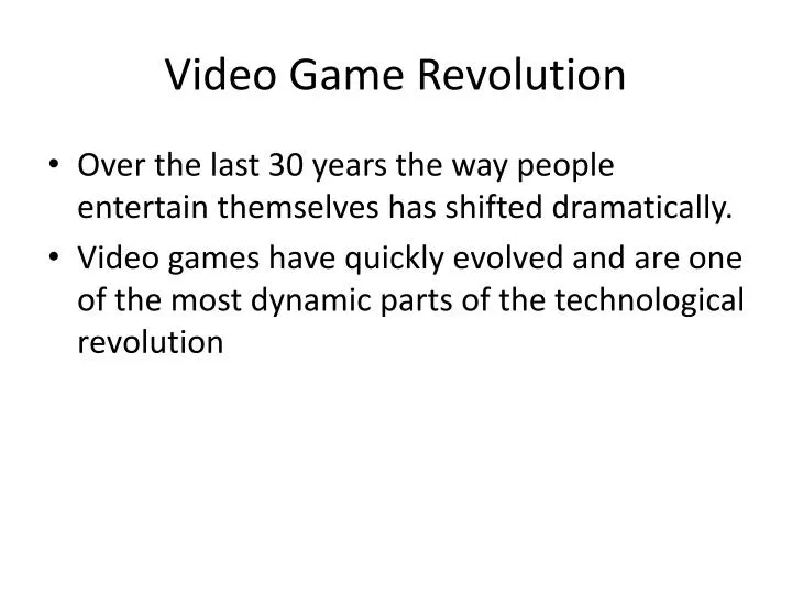 video game revolution