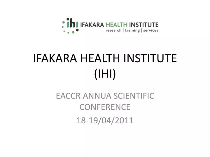 ifakara health institute ihi