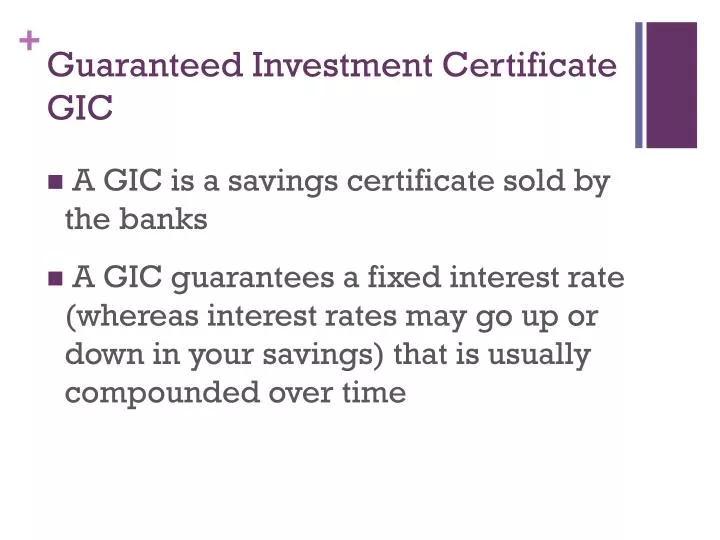 guaranteed investment certificate gic