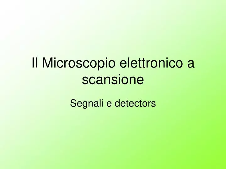 il microscopio elettronico a scansione