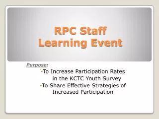 RPC Staff Learning Event