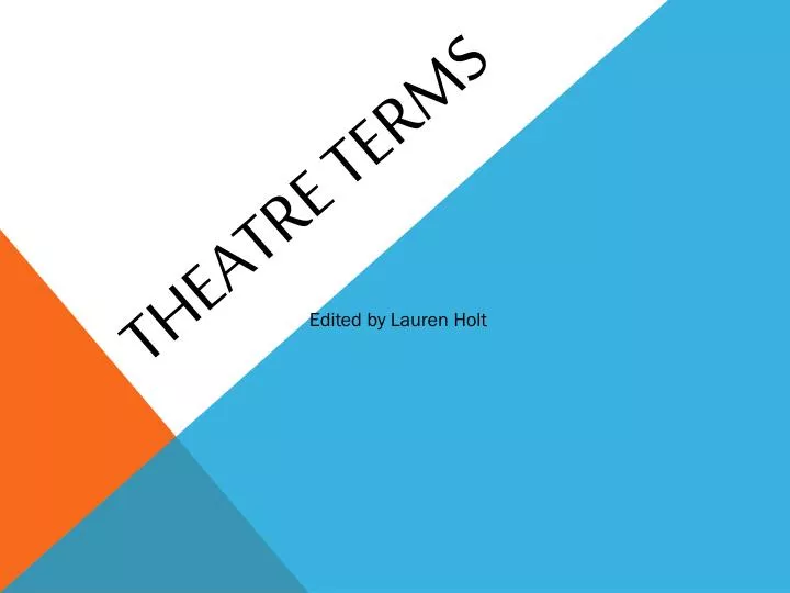 theatre terms