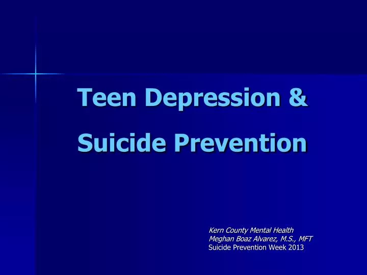 teen depression suicide prevention