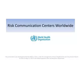 Risk Communication Centers Worldwide