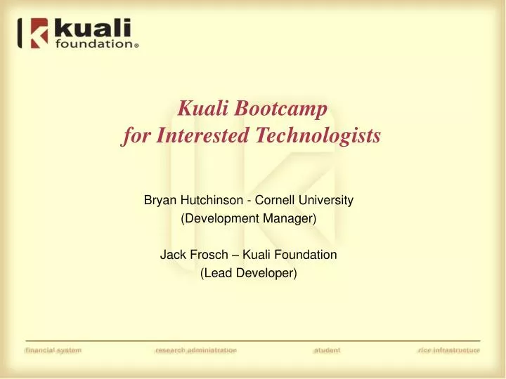 kuali bootcamp for interested technologists