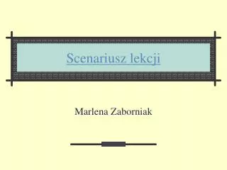 scenariusz lekcji