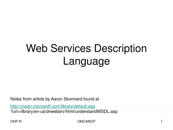 web services description language