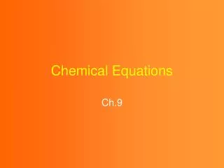 Chemical Equations