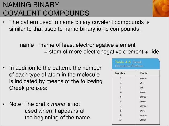 naming binary covalent compounds