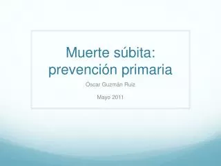 muerte s bita prevenci n primaria