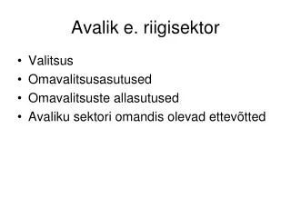 avalik e riigisektor