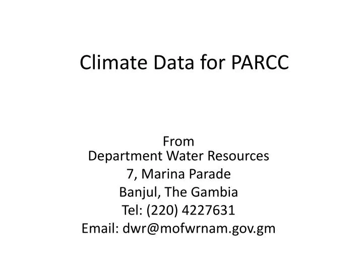 climate data for parcc