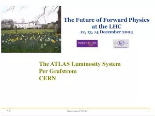 The ATLAS Luminosity System Per Grafstrom CERN