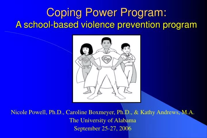 coping power program a school based violence prevention program