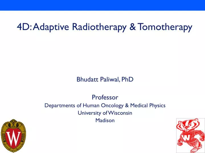 4d adaptive radiotherapy tomotherapy