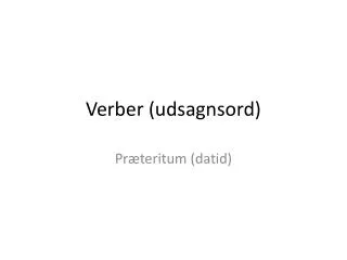 verber udsagnsord