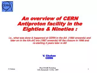 V. Chohan CERN