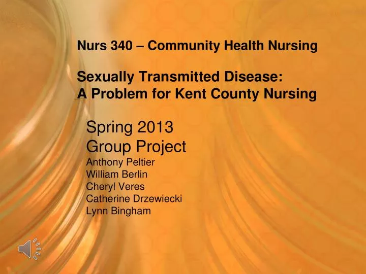 nurs 340 community health nursing sexually transmitted disease a problem for kent county nursing