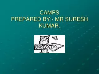 CAMPS PREPARED BY:- MR SURESH KUMAR.