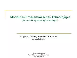 modern s programm anas tehnolo ijas advanced programming technologies
