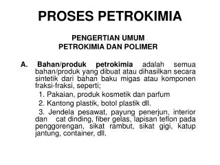 proses petrokimia