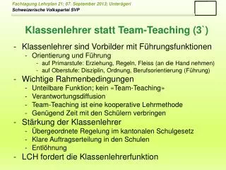 klassenlehrer statt team teaching 3