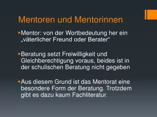 mentoren und mentorinnen