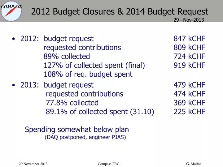 2012 budget closures 2014 budget request