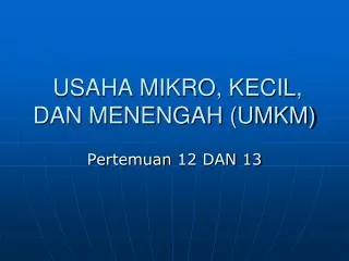 usaha mikro kecil dan menengah umkm
