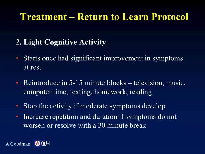treatment return to learn protocol