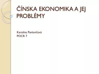 nska ekonomika a jej probl my