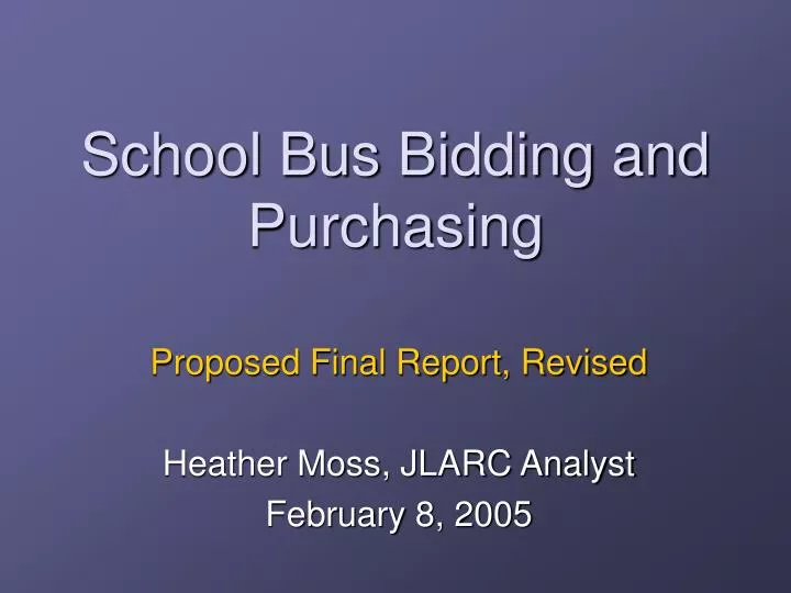 school bus bidding and purchasing