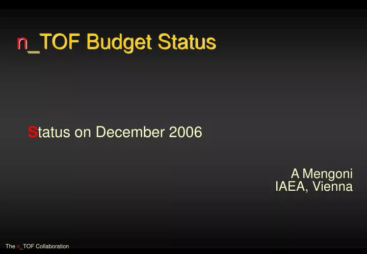 n tof budget status