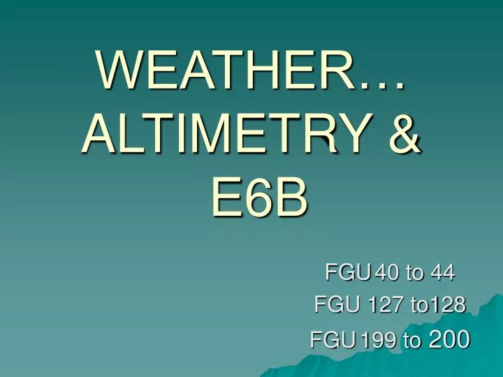 weather altimetry e6b