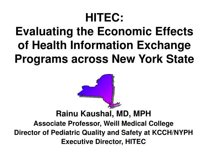 hitec evaluating the economic effects of health information exchange programs across new york state