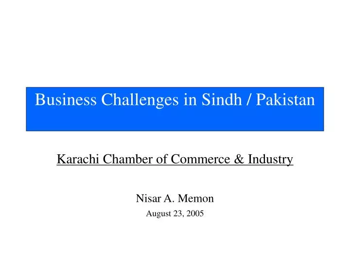 business challenges in sindh pakistan