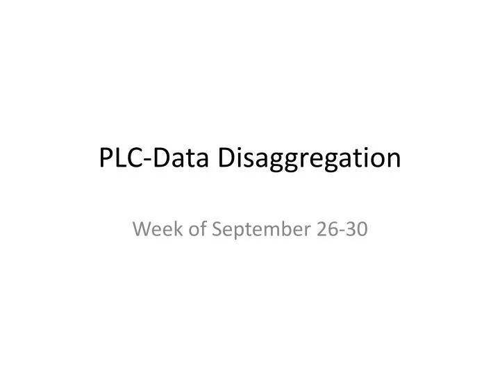 plc data disaggregation