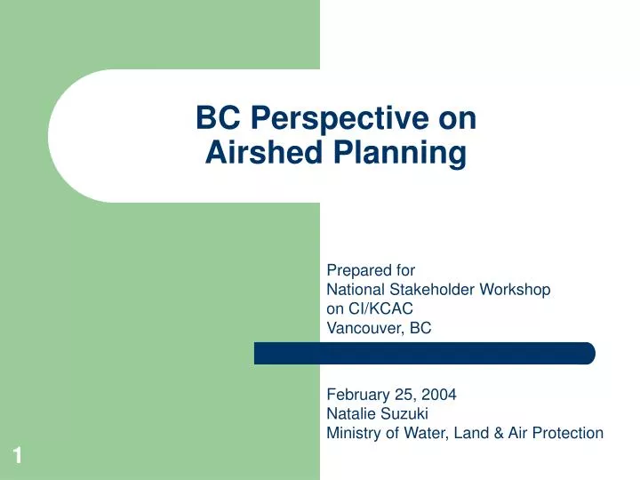 bc perspective on airshed planning