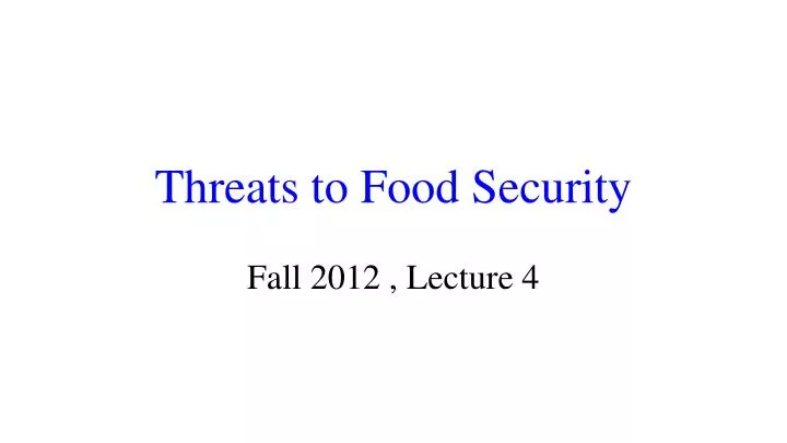 threats to food security