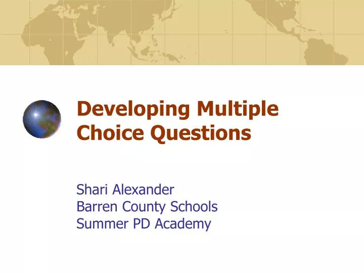 developing multiple choice questions