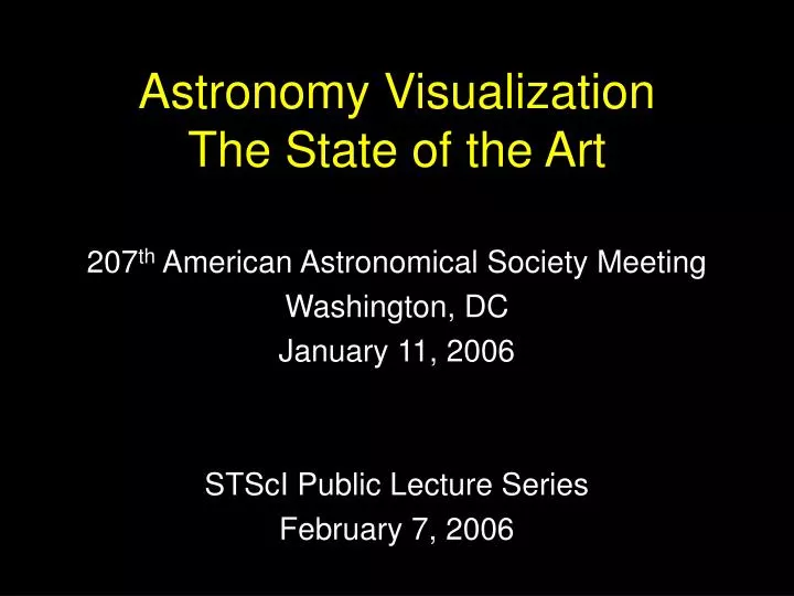 astronomy visualization the state of the art